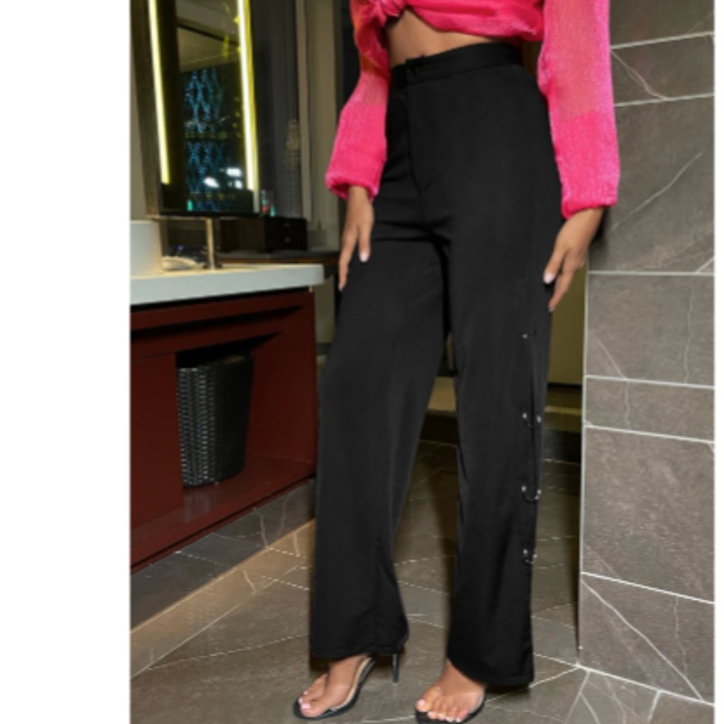 Metal Ring Split Side Pants